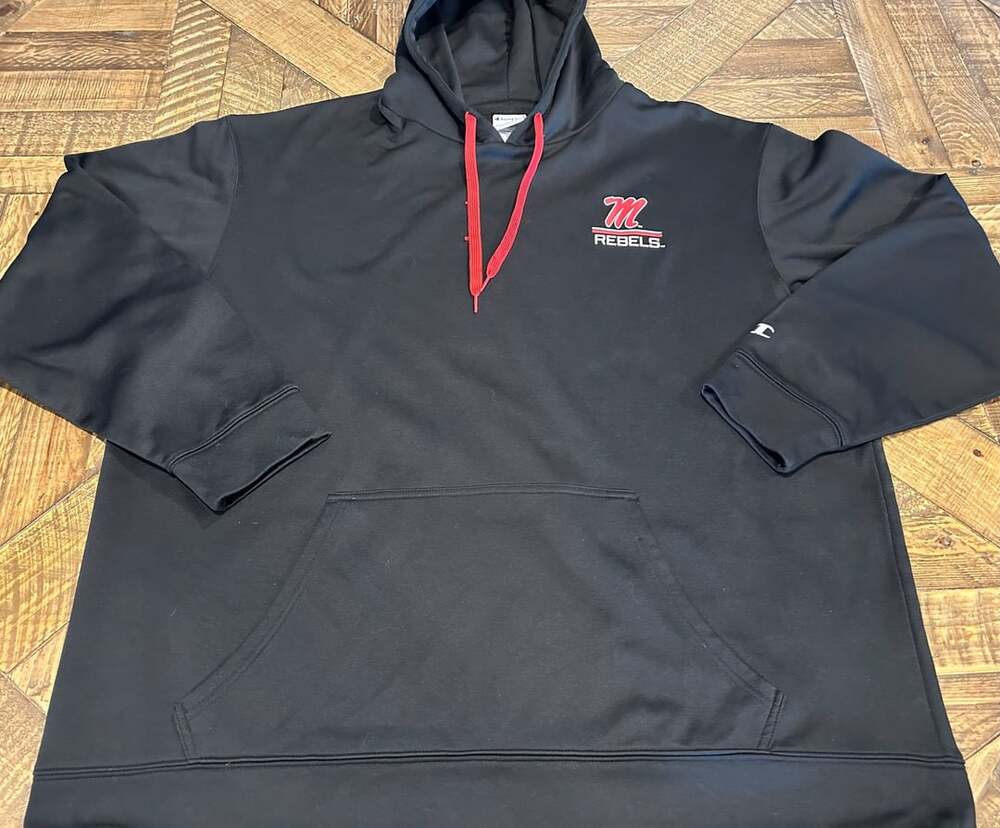 Champion Ole Miss Rebels Hoodie Size 2XL Black Pullover